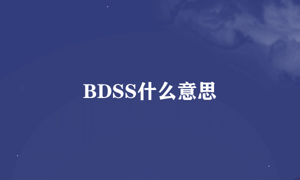 BDSS什么意思