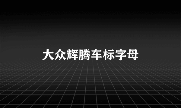 大众辉腾车标字母