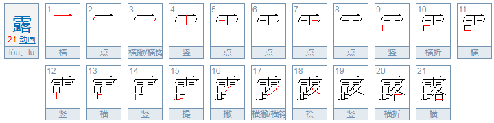 露的多音字注音组词?