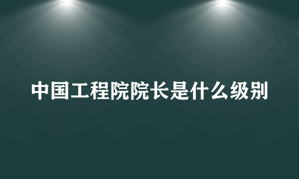 中国工程院院长是什么级别