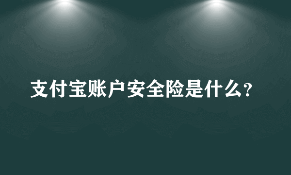 支付宝账户安全险是什么？