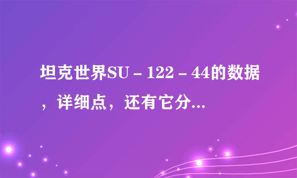 坦克世界SU－122－44的数据，详细点，还有它分房，定位等，谢谢了大神们帮帮忙