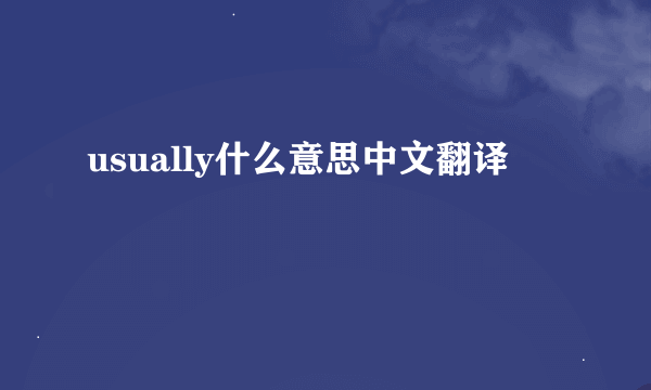 usually什么意思中文翻译