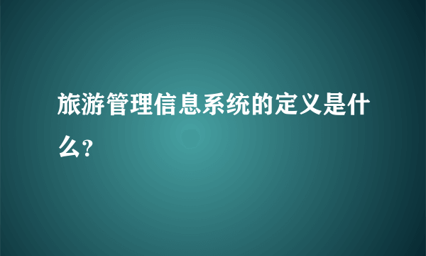 旅游管理信息系统的定义是什么？