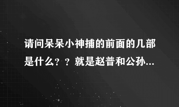 请问呆呆小神捕的前面的几部是什么？？就是赵普和公孙回逍遥岛之前的故事，有猫鼠赵普公孙和小四子