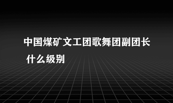 中国煤矿文工团歌舞团副团长 什么级别