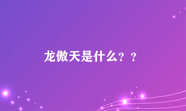 龙傲天是什么？？