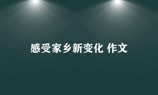 感受家乡新变化 作文