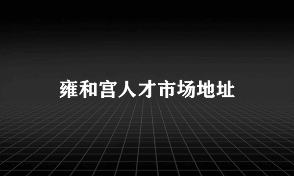 雍和宫人才市场地址