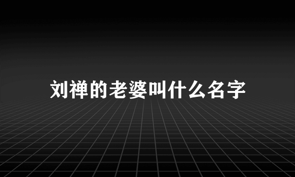 刘禅的老婆叫什么名字