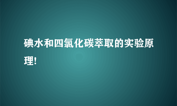 碘水和四氯化碳萃取的实验原理!