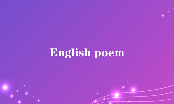 English poem