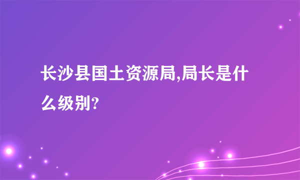 长沙县国土资源局,局长是什么级别?