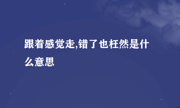 跟着感觉走,错了也枉然是什么意思