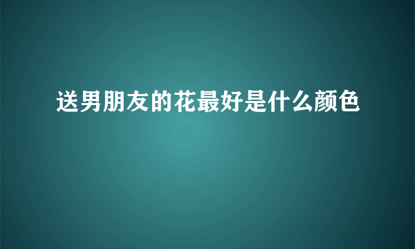 送男朋友的花最好是什么颜色