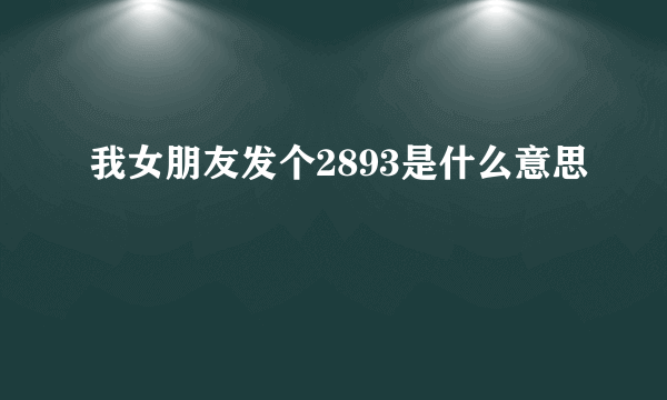 我女朋友发个2893是什么意思