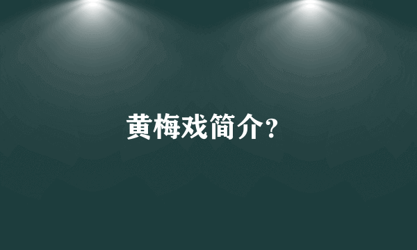 黄梅戏简介？