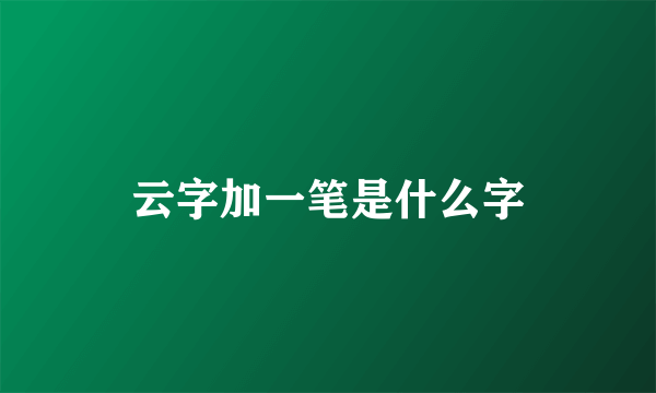 云字加一笔是什么字