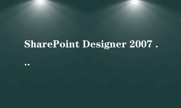 SharePoint Designer 2007 图片库功能在哪里?网上查的在组件里