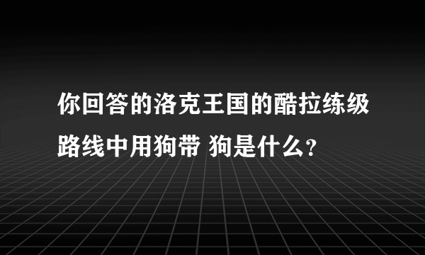 你回答的洛克王国的酷拉练级路线中用狗带 狗是什么？