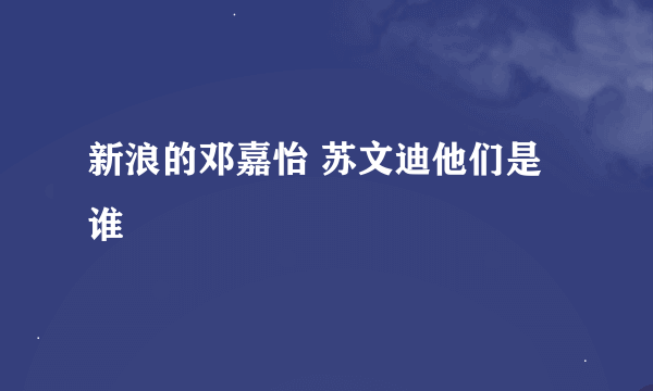 新浪的邓嘉怡 苏文迪他们是谁