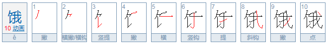 饿的拼音是什么?