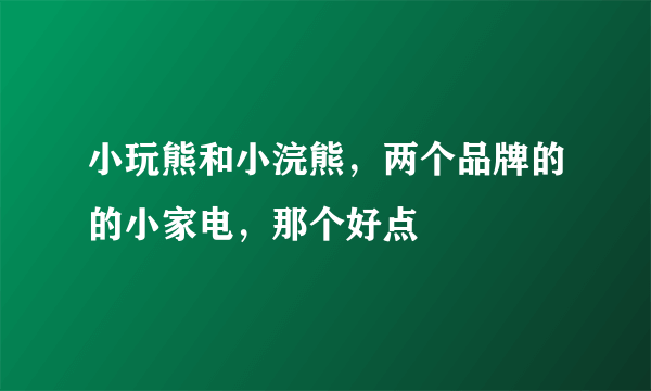 小玩熊和小浣熊，两个品牌的的小家电，那个好点