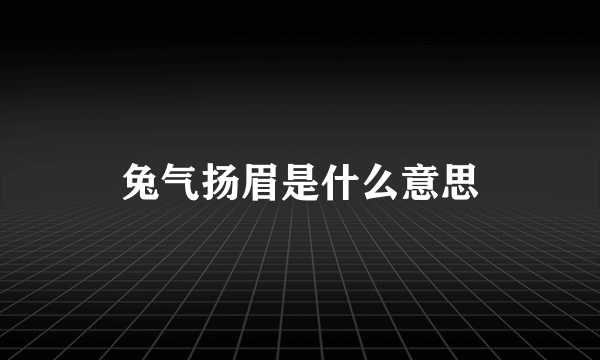 兔气扬眉是什么意思