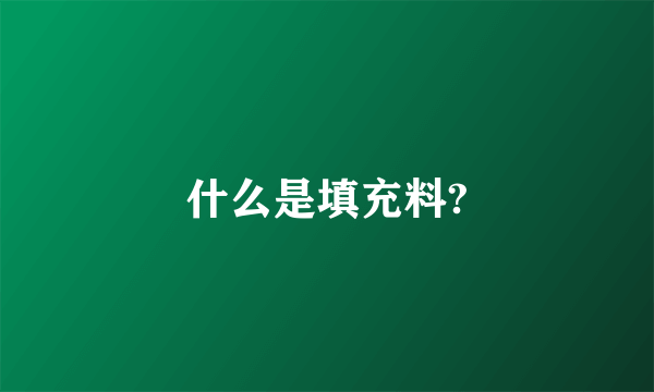 什么是填充料?