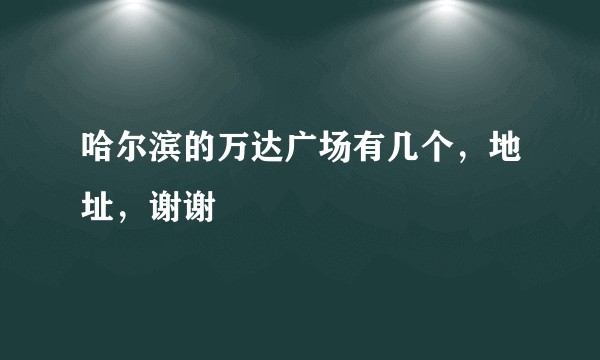 哈尔滨的万达广场有几个，地址，谢谢