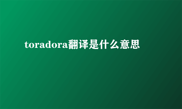 toradora翻译是什么意思