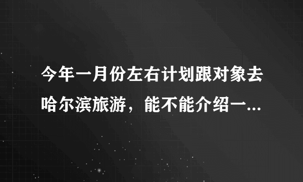 今年一月份左右计划跟对象去哈尔滨旅游，能不能介绍一份详细路线？