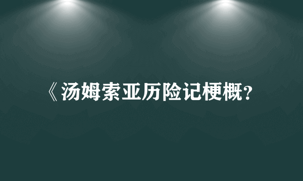 《汤姆索亚历险记梗概？