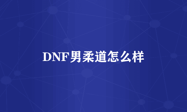 DNF男柔道怎么样