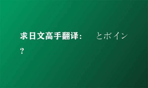 求日文高手翻译：姉とボイン？