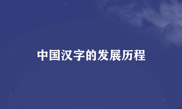 中国汉字的发展历程