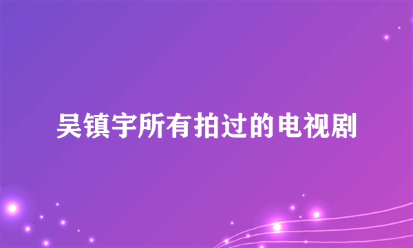 吴镇宇所有拍过的电视剧