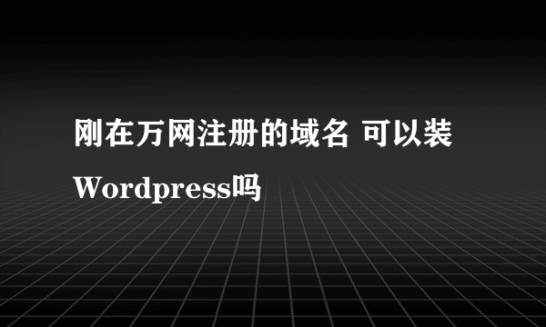 刚在万网注册的域名 可以装Wordpress吗