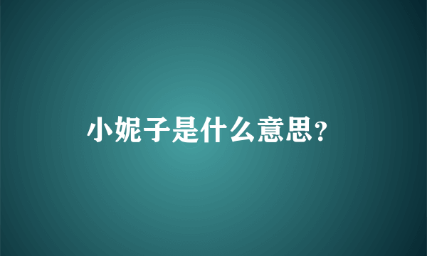 小妮子是什么意思？