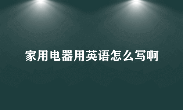 家用电器用英语怎么写啊