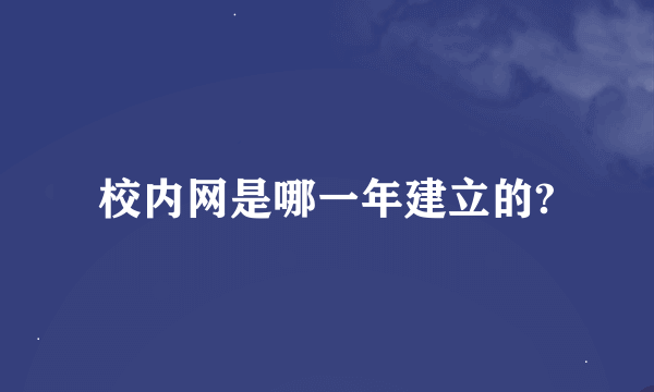 校内网是哪一年建立的?