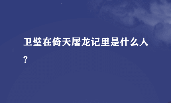 卫璧在倚天屠龙记里是什么人？