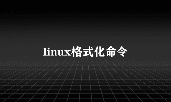 linux格式化命令