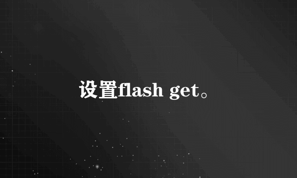 设置flash get。