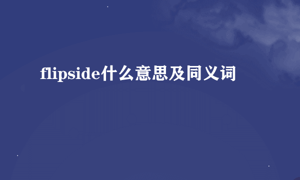 flipside什么意思及同义词