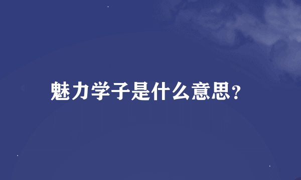 魅力学子是什么意思？