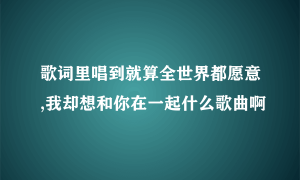 歌词里唱到就算全世界都愿意,我却想和你在一起什么歌曲啊