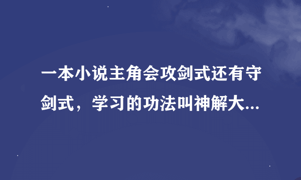 一本小说主角会攻剑式还有守剑式，学习的功法叫神解大法 ！反派会的武功好像叫西灵神功。跪求小说名字！