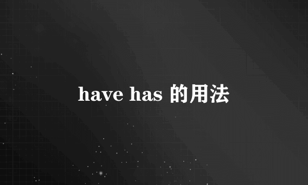 have has 的用法