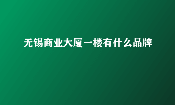 无锡商业大厦一楼有什么品牌